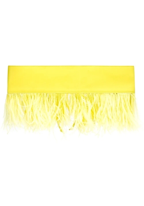 The Attico feather-embellished waist belt - Yellow