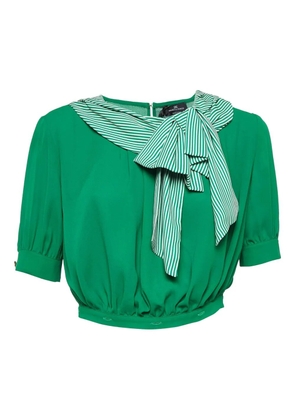 Elisabetta Franchi bow-detail crepe top - Green