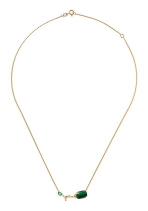 Wouters & Hendrix Gold 18kt yellow gold Malachite & Emerald necklace