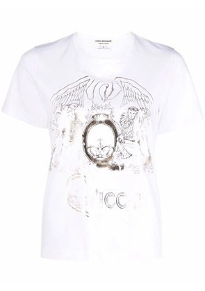 Junya Watanabe graphic-print round-neck T-shirt - White