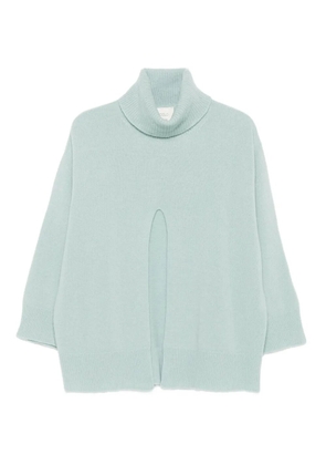 VICOLO front-slit roll-neck sweater - Blue