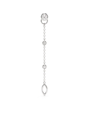 Courbet 18kt recycled white gold laboratory-grown diamond CO mono hanging earring - Silver