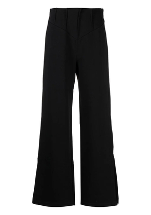 GCDS wide-leg cotton-jersey trousers - Black
