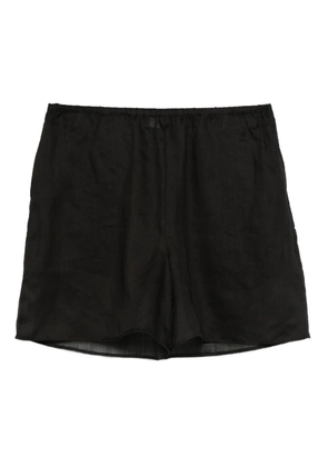 TOTEME elasticated ramie shorts - Black