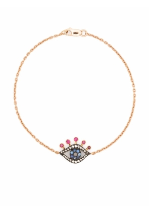 Monan 18kt rose gold Evil Eye diamond, sapphire and ruby bracelet - Pink