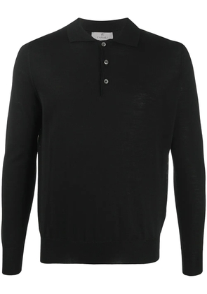 Canali merino-wool polo shirt - Black