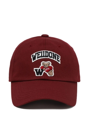 We11done bear-logo baseball cap - Red