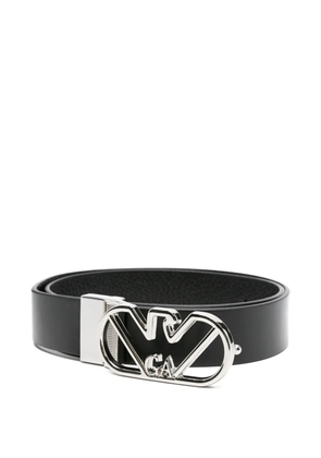 Emporio Armani logo-buckle leather belt - Black