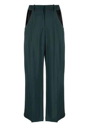 Mugler cut-out wide-leg trousers - Green