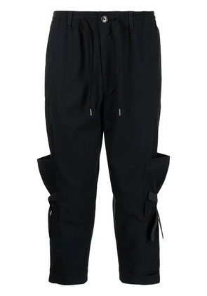 Ports V cropped drawstring trousers - Blue