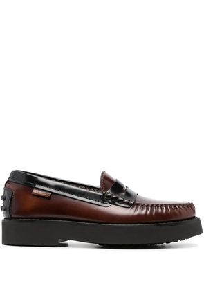 Tod's two-tone leather loafers - Brown