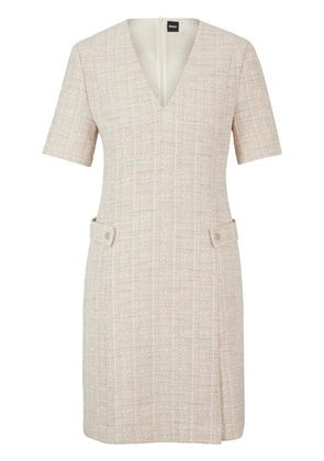 BOSS tweed mini dress - Neutrals