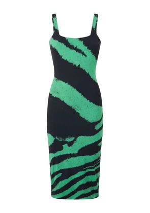 Roberto Cavalli zebra-print midi dress - Green