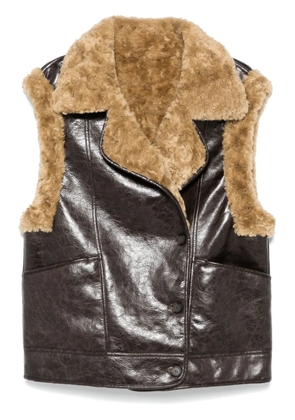 Urbancode faux-leather gilet - Brown