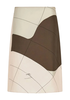 Ferragamo printed silk midi skirt - Pink