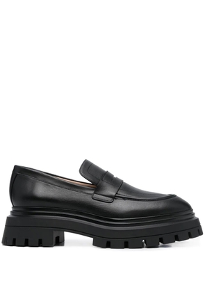 Stuart Weitzman almond-toe leather loafers - Black