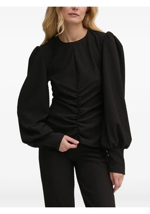 Gestuz balloon-sleeve gathered top - Black