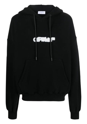 Off-White logo-print cotton hoodie - Black