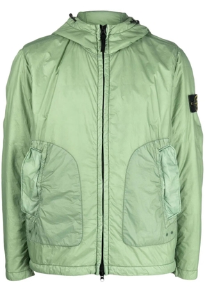 Stone Island logo-patch hooded jacket - Green