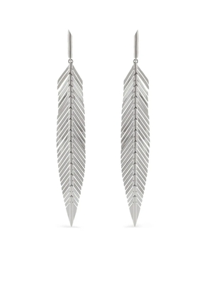 Cadar 18kt white gold Feather earrings - Silver