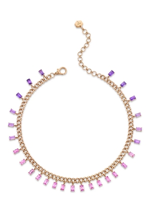 SHAY 18kt rose gold ombre baguette pink sapphire and amethyst choker