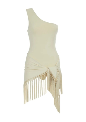Taller Marmo one-shoulder fringe swimsuit - Neutrals