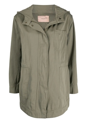 TWINSET hooded long-sleeve jacket - Green