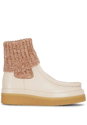 Chloé Jamie sock-detail leather boots - Neutrals