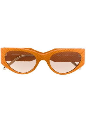Ferragamo Eyewear leather sunglasses - Orange