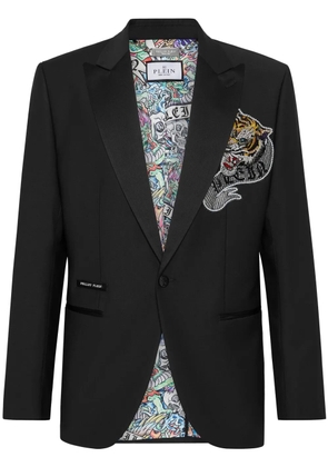 Philipp Plein tattoo-appliqué single-breasted blazer - Black