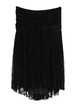 CHANEL Pre-Owned 2005 lace detail skirt - Black