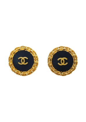 CHANEL Pre-Owned 1990-2000s button clip-on earrings - Gold