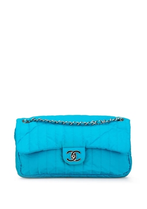 CHANEL Pre-Owned 2012 Jumbo Quilted Nylon Vertical Flap shoulder bag - Blue