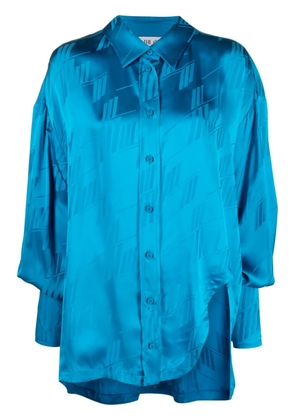 The Attico Kota logo-jacquard asymmetric shirt - Blue