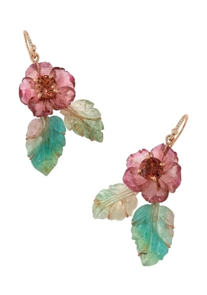 Irene Neuwirth 18kt rose gold Flower Leaf earrings - Pink