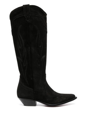 Sonora 40mm Western-style suede boots - Black