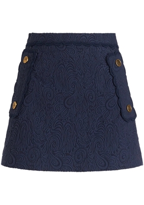 ETRO paisley-jacquard A-line miniskirt - Blue