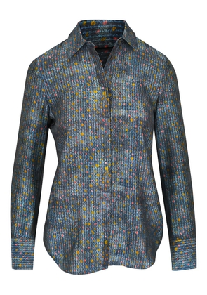 Lafayette 148 patterned button-up shirt - Blue