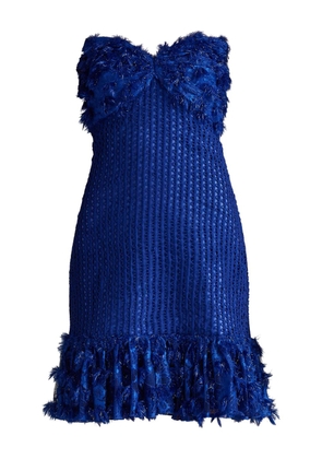 Tadashi Shoji Carmen frayed strapless dress - Blue