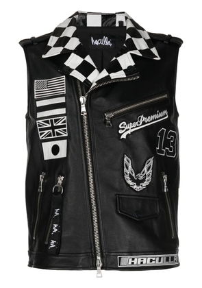 Haculla graphic-print biker vest - Black