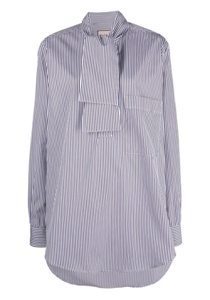 Plan C striped poplin shirt - White
