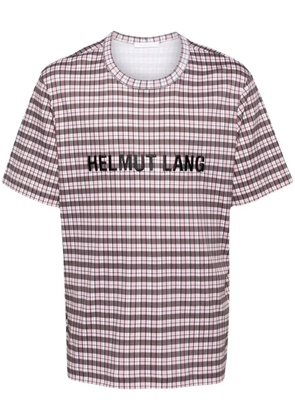 Helmut Lang logo-print checked T-shirt - White