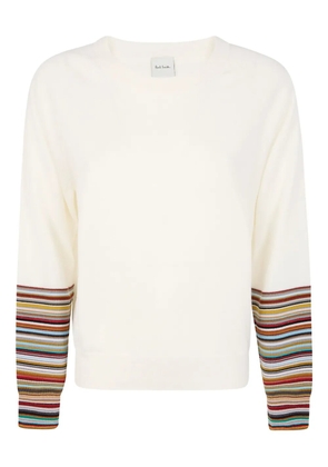 Paul Smith ribbed-cuff striped T-shirt - White