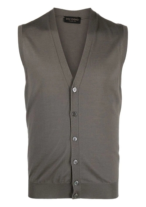 Dell'oglio V-neck merino wool vest - Brown