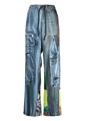 JNBY graphic-print elasticated-waistband pants - Blue