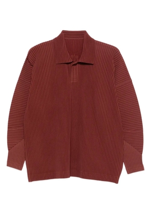Homme Plissé Issey Miyake pleated long-sleeves polo shirt - Brown