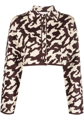 Nanushka animal-print cropped jacket - Neutrals
