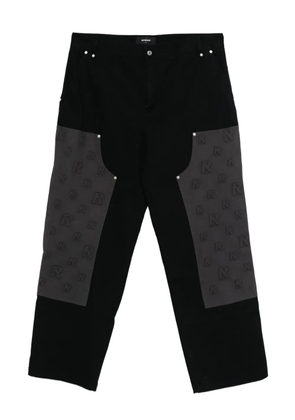 Represent embossed-logo utility trousers - Black