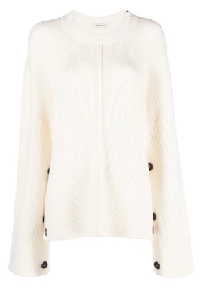 Peter Do ribbed-knit virgin wool-cashmere blend jumper - Neutrals