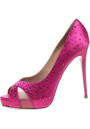 Valentino Garavani Pre-Owned 130mm crystal-embellished pumps - Pink